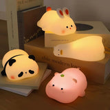 Amoura | Cute LED Night Light Rechargeable Soft Silicone Bedside Lamp