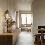 Elvoria | Architectural Glass Pendant Light with Layered Panels and Japandi Minimalist Design