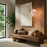 Elvoria | Architectural Glass Pendant Light with Layered Panels and Japandi Minimalist Design
