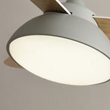 Borun | Nordic Ceiling Fan with Wooden Blades, Tri-Colour LED and Remote Control for Living Room and Bedroom