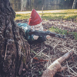 Marain | Military Garden Gnome Statue in Resin with Camouflage Outfit for Garden, Patio and Balcony