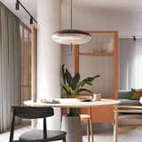 Avelyne | Japandi Eclipse Pendant Light with Acrylic Disc Design for Dining and Living Spaces