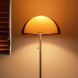 Evelisse | Retro-Inspired Floor Lamp with Amber Dome and Warm Glow