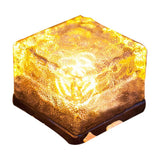 Aveloir | Solar Powered Glass Cube Light with Water Ripple LED Pattern for Garden and Patio