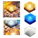 Aveloir | Solar Powered Glass Cube Light with Water Ripple LED Pattern for Garden and Patio