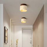 Xylen | Travertine and Wood Ceiling Light for Modern Interiors