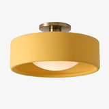 Velari | Minimalist Porcelain Flush Mount Ceiling Light with Gold Finish for Kitchens, Bedrooms & Hallways