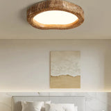Nerelle | Rustic Wood-Look Ceiling Light with Integrated LED for Warm Interior Lighting