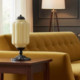 Averellea | Vintage Milk Glass Table Light with Bronze Base for Warm Ambient Lighting