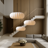 Noreviah | Wabi-Sabi Silk Pendant Light with Fabric Shade for Dining Rooms and Living Spaces