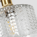 Sorviana | Vintage Style Ribbed Glass Pendant Lamp with Brass Finish for Dining Tables and Kitchen Islands