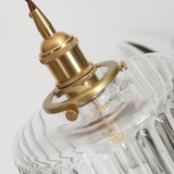Sorviana | Vintage Style Ribbed Glass Pendant Lamp with Brass Finish for Dining Tables and Kitchen Islands