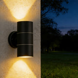Siro | Up Down Outdoor Wall Light in Stainless Steel with GU10 Fitting for Garden and Patio
