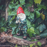 Marain | Military Garden Gnome Statue in Resin with Camouflage Outfit for Garden, Patio and Balcony