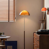 Evelisse | Retro-Inspired Floor Lamp with Amber Dome and Warm Glow