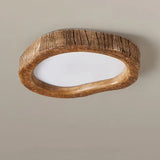 Nerelle | Rustic Wood-Look Ceiling Light with Integrated LED for Warm Interior Lighting