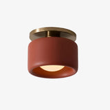 Velari | Minimalist Porcelain Flush Mount Ceiling Light with Gold Finish for Kitchens, Bedrooms & Hallways