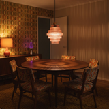 Elvoria | Architectural Glass Pendant Light with Layered Panels and Japandi Minimalist Design