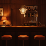 Elvoria | Architectural Glass Pendant Light with Layered Panels and Japandi Minimalist Design