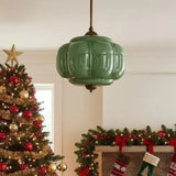 Sirela | Vintage Pumpkin Glass Pendant Light with Coloured Shades for Dining Rooms & Kitchens