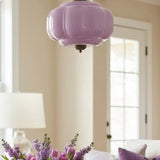 Sirela | Vintage Pumpkin Glass Pendant Light with Coloured Shades for Dining Rooms & Kitchens