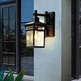 Runae | Vintage Aluminium and Glass Outdoor Wall Light with E27 Fitting for Patio, Garden and Entryway
