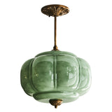 Sirela | Vintage Pumpkin Glass Pendant Light with Coloured Shades for Dining Rooms & Kitchens