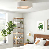 Velari | Minimalist Porcelain Flush Mount Ceiling Light with Gold Finish for Kitchens, Bedrooms & Hallways