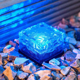Aveloir | Solar Powered Glass Cube Light with Water Ripple LED Pattern for Garden and Patio