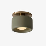 Velari | Minimalist Porcelain Flush Mount Ceiling Light with Gold Finish for Kitchens, Bedrooms & Hallways