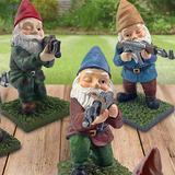 Marain | Military Garden Gnome Statue in Resin with Camouflage Outfit for Garden, Patio and Balcony