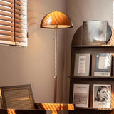 Evelisse | Retro-Inspired Floor Lamp with Amber Dome and Warm Glow