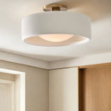 Velari | Minimalist Porcelain Flush Mount Ceiling Light with Gold Finish for Kitchens, Bedrooms & Hallways