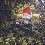 Marain | Military Garden Gnome Statue in Resin with Camouflage Outfit for Garden, Patio and Balcony