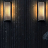 Brenor | Modern Outdoor Wall Light with Ribbed Acrylic Panel and IP68 Rating for Courtyard and Terrace