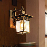 Runae | Vintage Aluminium and Glass Outdoor Wall Light with E27 Fitting for Patio, Garden and Entryway