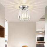 Talrex | Modern Black Flush Mount Ceiling Light with Crystal Shade for Hallway and Living Room