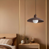 Nisellea | Wabi-Sabi Japandi Pendant Light in Walnut Finish with Warm Glow