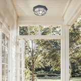 Ravi | Rustic Aluminium and Glass Outdoor Ceiling Light with IP65 Rating, E27, Two Sizes