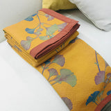 Sorika | Reversible Ginkgo Leaf Cotton Quilt with Jacquard Design and Soy Fiber Blend