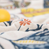 Veldry | Cotton Throw Blanket Floral Jacquard Sofa Blanket with Tassels for Living Room and Bedroom Decor