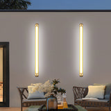 Ena | Gold Linear Outdoor Wall Light with IP65 Rating in Five Lengths for Garden, Villa and Patio