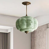 Sirela | Vintage Pumpkin Glass Pendant Light with Coloured Shades for Dining Rooms & Kitchens