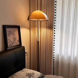 Evelisse | Retro-Inspired Floor Lamp with Amber Dome and Warm Glow