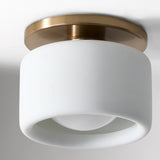 Velari | Minimalist Porcelain Flush Mount Ceiling Light with Gold Finish for Kitchens, Bedrooms & Hallways
