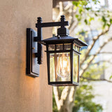 Runae | Vintage Aluminium and Glass Outdoor Wall Light with E27 Fitting for Patio, Garden and Entryway