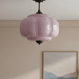 Sirela | Vintage Pumpkin Glass Pendant Light with Coloured Shades for Dining Rooms & Kitchens