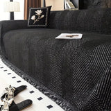 Zentor | Herringbone Sofa Cover Luxury Anti Slip Couch Cover Microfibre Throw for Living Room and Home Decor