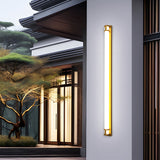 Ena | Gold Linear Outdoor Wall Light with IP65 Rating in Five Lengths for Garden, Villa and Patio