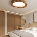 Nerelle | Rustic Wood-Look Ceiling Light with Integrated LED for Warm Interior Lighting
